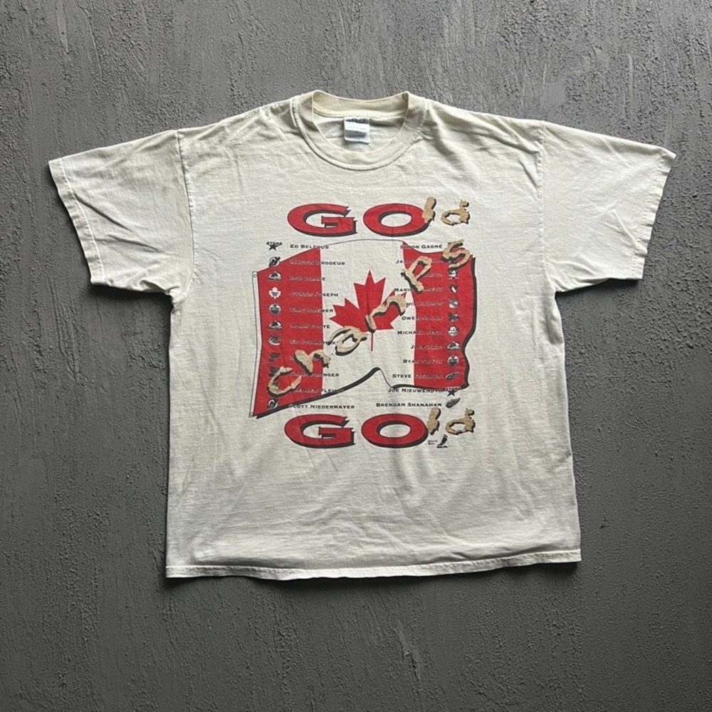 Vintage Team Canada Hockey Shirt XL White‎ 2000s Salt Lake City